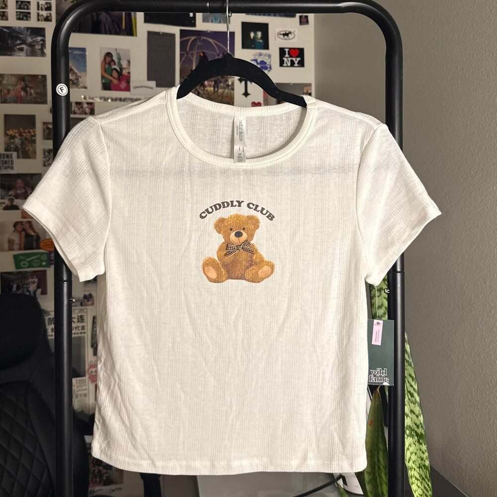 Wild Fable Cuddly Club Teddy Bear Ribbed Baby Tee